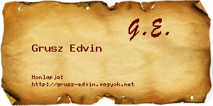Grusz Edvin névjegykártya